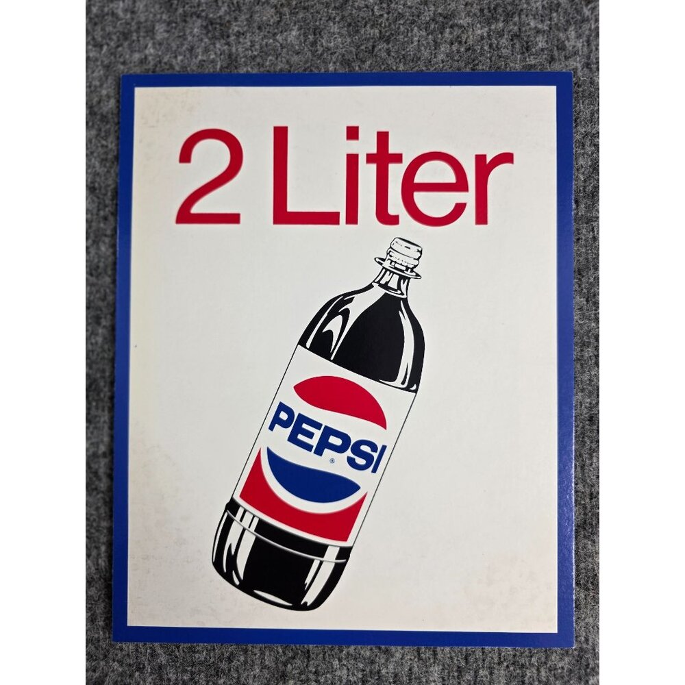 Vintage Pepsi 2 Liter Bottle Advertising Sign 8×10 Cardboard Display Panel